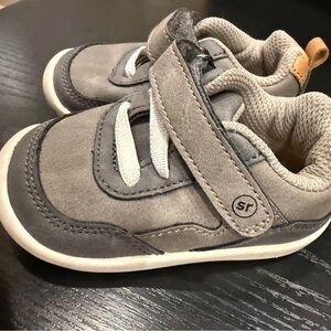 Stride Rite 360 Gray Suede-Look Hook & Loop Toddler Sneakers